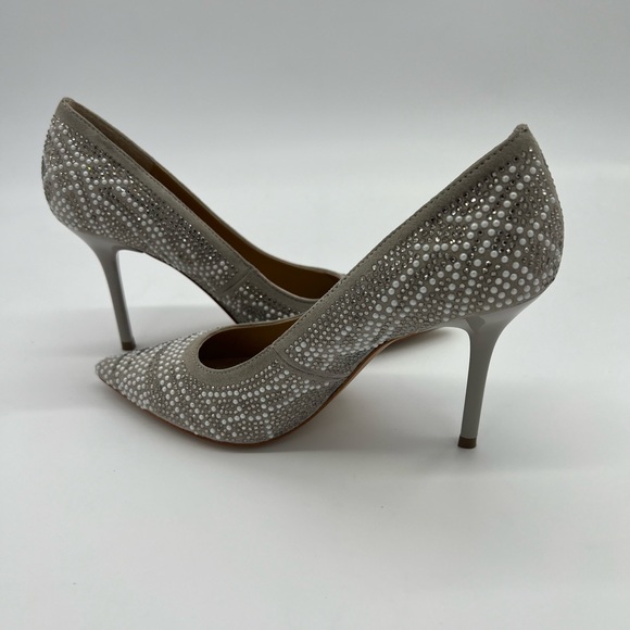 VANELI di Notte Suede Gray Embellished Pumps Shoes Size 4.5M - Picture 10 of 11